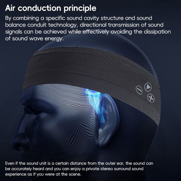 Mucro B01 Turban Style Wireless Bluetooth Headset Sports Headband (Black) - Image 3