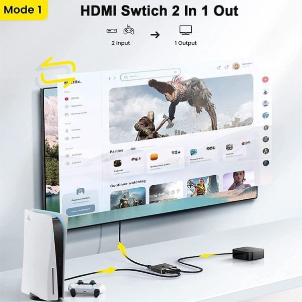 OZ 4K 60Hz 2 in 1 Out Two Ways HDMI Switcher - Image 7