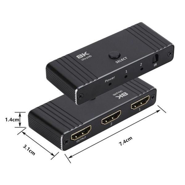 OZ 8K 60Hz 2 in 1 Out HD Automatic Two Way Switcher with Remote Control - Image 5