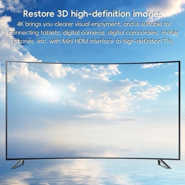 Mini HDTV to HDTV Right Angle Head HD Video Data Adapter Cable for DSLR Camera (Left Elbow) - Image 5