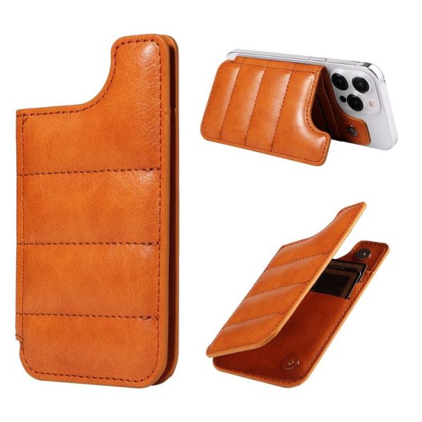 Retro Cow Pattern Sewing Card Bag Mobile Phone Back Sticker (Brown)