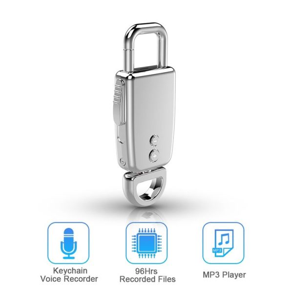 JNN S20 Zinc Alloy Keychain Voice Recorder, Memory: 4GB (Black) - Image 3
