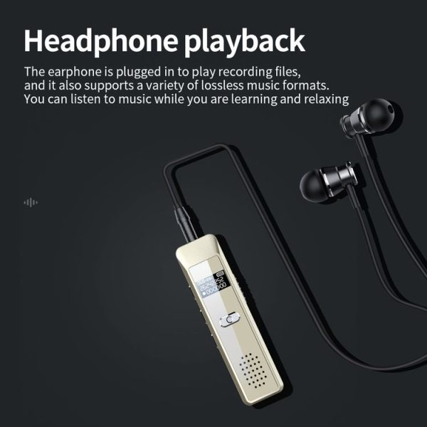 JNN Q7 Mini Portable Voice Recorder with OLED Screen, Memory: 4GB (Gold) - Image 12