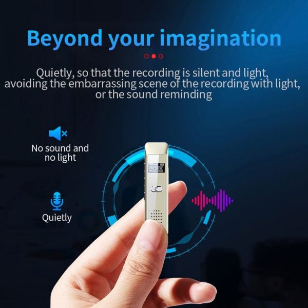 JNN Q7 Mini Portable Voice Recorder with OLED Screen, Memory: 4GB (Gold) - Image 3