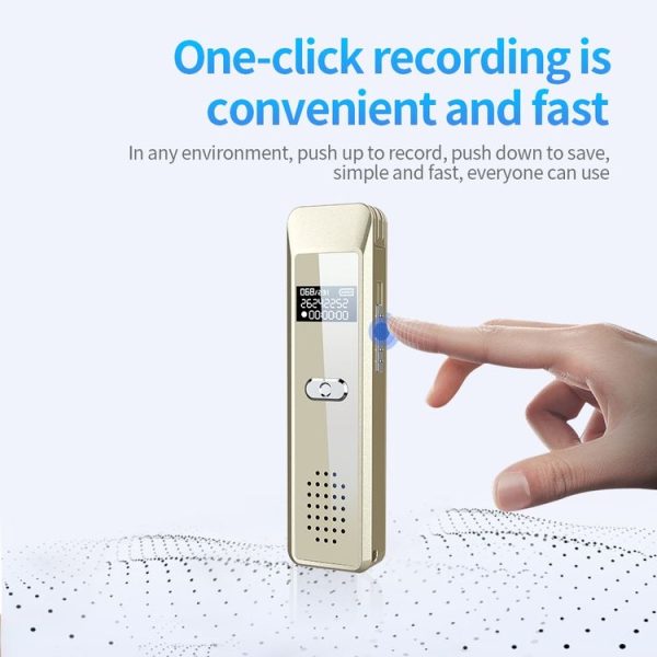 JNN Q7 Mini Portable Voice Recorder with OLED Screen, Memory: 4GB (Gold) - Image 4