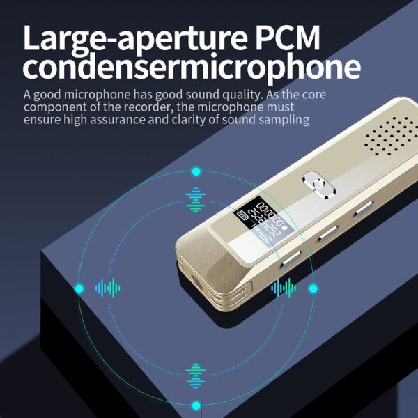 JNN Q7 Mini Portable Voice Recorder with OLED Screen, Memory: 4GB (Gold) - Image 6