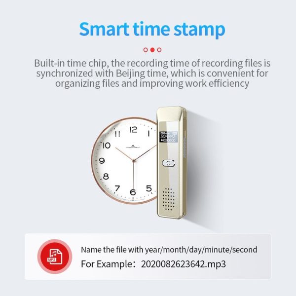 JNN Q7 Mini Portable Voice Recorder with OLED Screen, Memory: 4GB (Gold) - Image 7