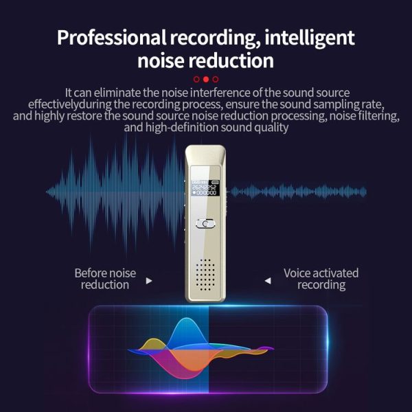 JNN Q7 Mini Portable Voice Recorder with OLED Screen, Memory: 4GB (Gold) - Image 8