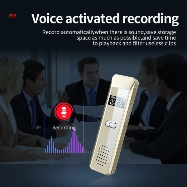 JNN Q7 Mini Portable Voice Recorder with OLED Screen, Memory: 4GB (Gold) - Image 9