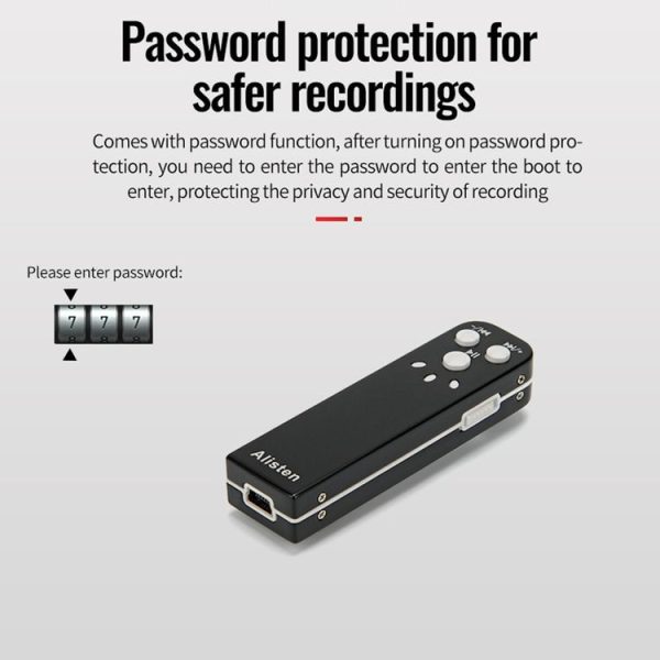 JNN J1 Mini Smart HD Noise Cancelling Voice Recorder, Memory: 4GB (Black) - Image 7