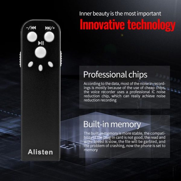 JNN J1 Mini Smart HD Noise Cancelling Voice Recorder, Memory: 4GB (Black) - Image 8