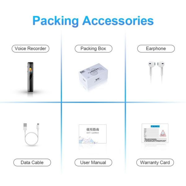 JNN Q33 HD Color Screen Stick Shape Portable Voice Recording Pen, Memory: 4GB (Black) - Image 14