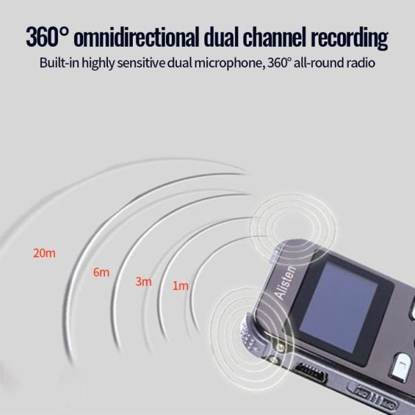 JNN X26 Mini Portable Voice Recorder with OLED Screen, Memory: 8GB (Gold) - Image 7