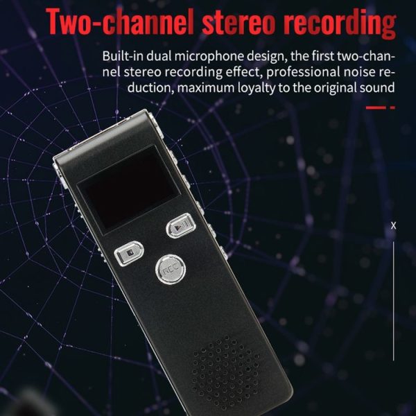 JNN X18 Mini Smart HD Noise Cancelling Voice Recorder, Memory: 4GB (Black) - Image 5