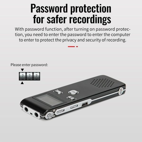 JNN X18 Mini Smart HD Noise Cancelling Voice Recorder, Memory: 4GB (Black) - Image 7
