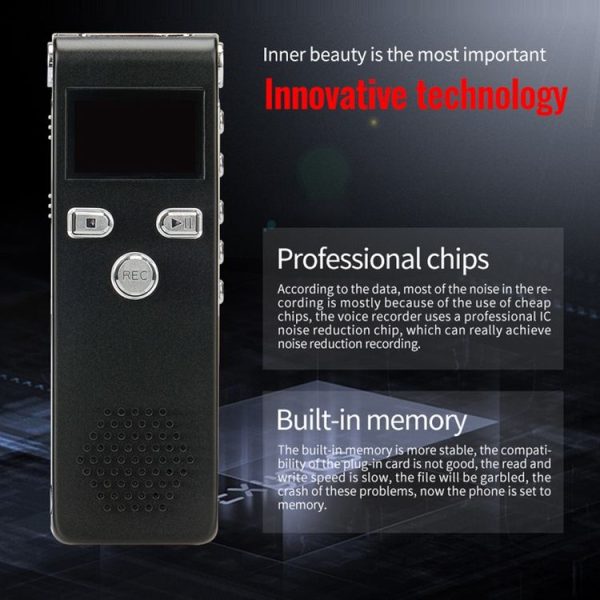 JNN X18 Mini Smart HD Noise Cancelling Voice Recorder, Memory: 4GB (Black) - Image 8