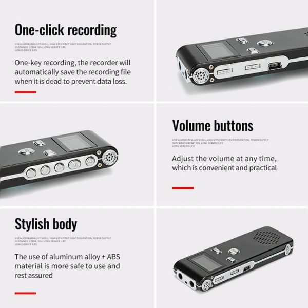 JNN X18 Mini Smart HD Noise Cancelling Voice Recorder, Memory: 4GB (Black) - Image 9