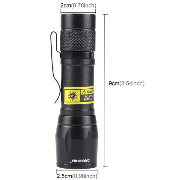 A10 Mini 395nm Ultraviolet Ray Detection Lamp COB Flashlight (Black) - Image 2