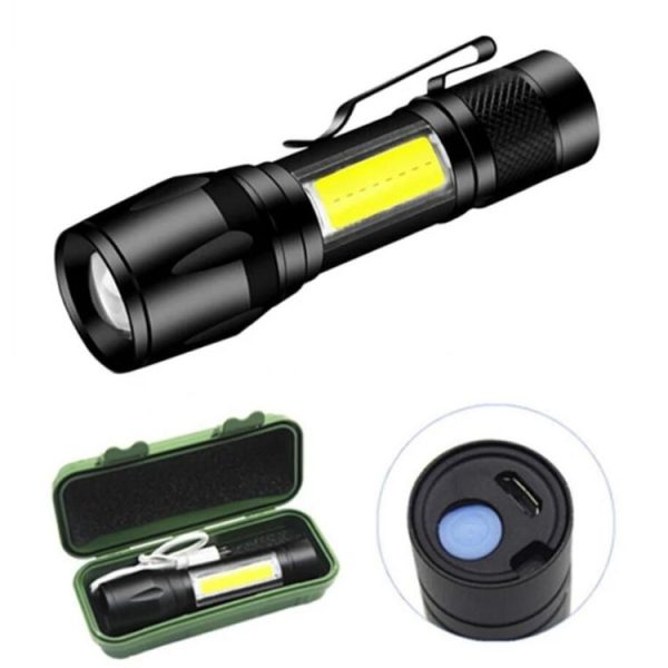 A10 Mini 395nm Ultraviolet Ray Detection Lamp COB Flashlight (Black) - Image 4