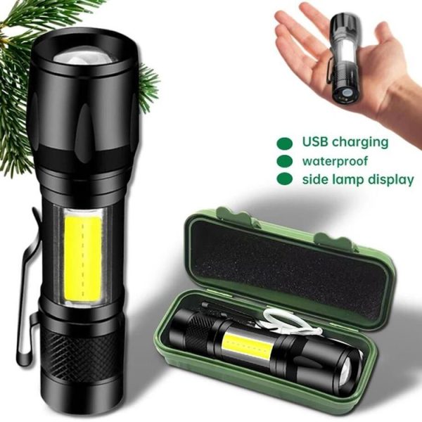 A10 Mini 395nm Ultraviolet Ray Detection Lamp COB Flashlight (Black) - Image 6