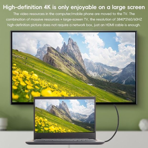 HDTV to Mini HDTV 4K UHD Video Transmission Braided Cable, Length: 0.3m (Grey) - Image 6