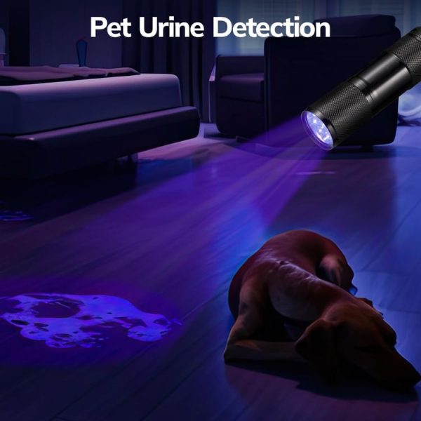 Mini 9 LEDs 395nm Ultraviolet Ray Detection Flashlight (Black) - Image 5
