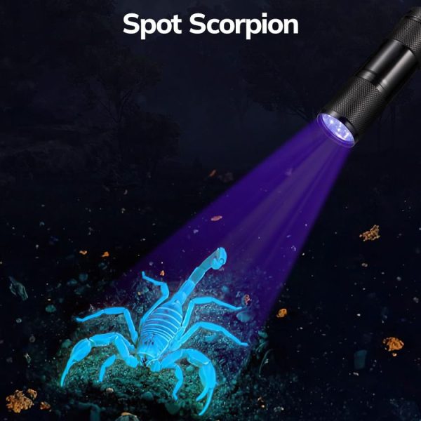 Mini 9 LEDs 395nm Ultraviolet Ray Detection Flashlight (Black) - Image 8