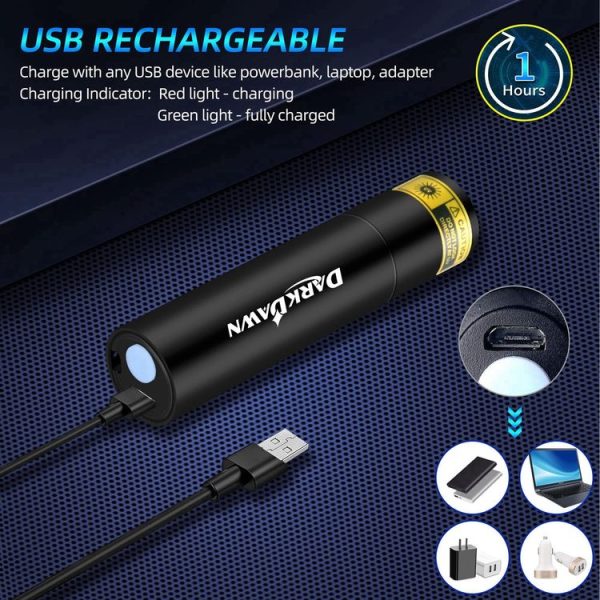 V4-365 Black Lens 365nm Ultraviolet Ray Detection Flashlight (Black) - Image 7