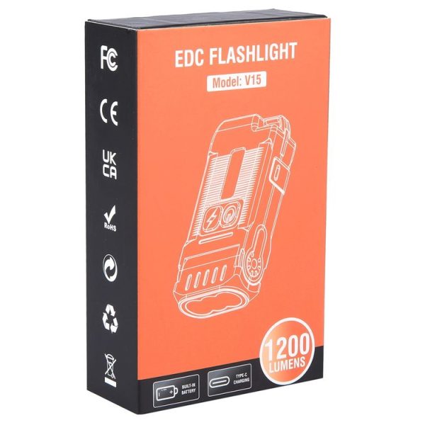 V15 EDC Flashlight Multi-function Work Light (Black) - Image 3