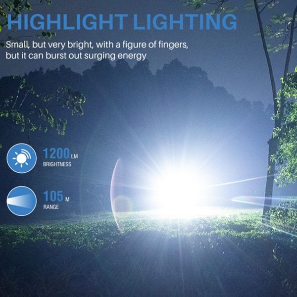 V15 EDC Flashlight Multi-function Work Light (Black) - Image 6