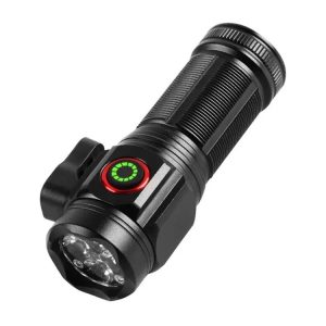 W5183 4 LEDs Highlight Mini Rechargeable Flashlight (Black)