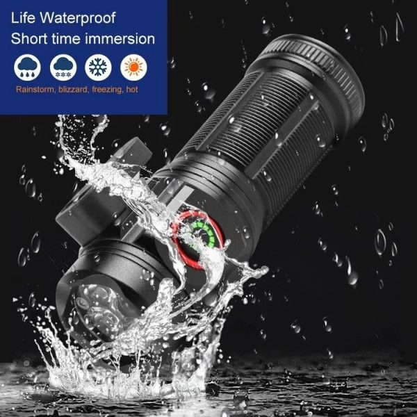 W5183 4 LEDs Highlight Mini Rechargeable Flashlight (Black) - Image 6