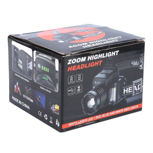 HL-03 Intelligent Induction Zoom Headlight Work Light (Black) - Image 4