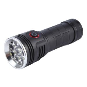W5204 8 LEDs 3100LM High Brightness Rechargeable Flashlight (Black)