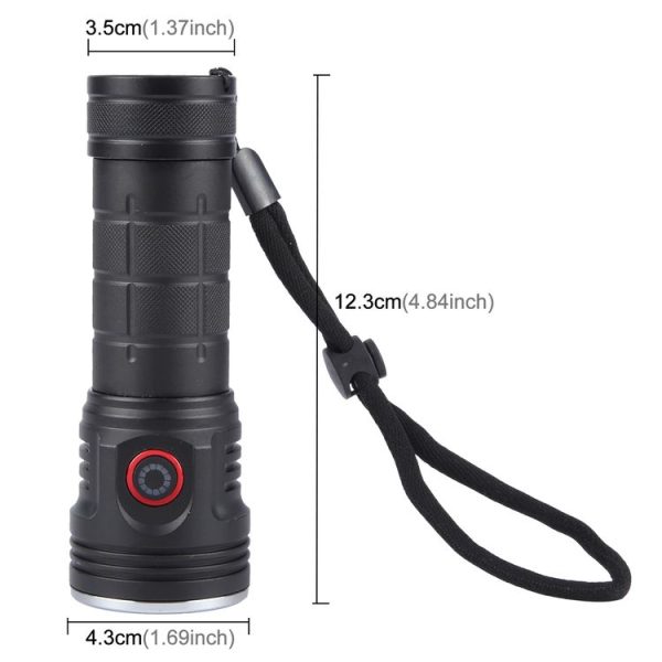 W5204 8 LEDs 3100LM High Brightness Rechargeable Flashlight (Black) - Image 2