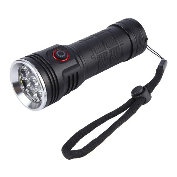 W5204 8 LEDs 3100LM High Brightness Rechargeable Flashlight (Black) - Image 3