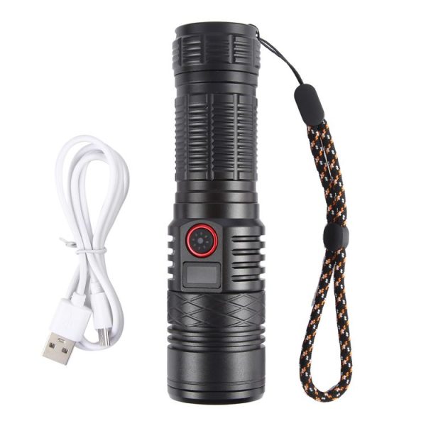 816 20W Spotlight 2000LM Telescopic Zoom LED Flashlight (Black) - Image 4