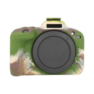 Canon EOS R100 Litchi Texture Soft Silicone Protective Case (Camouflage)