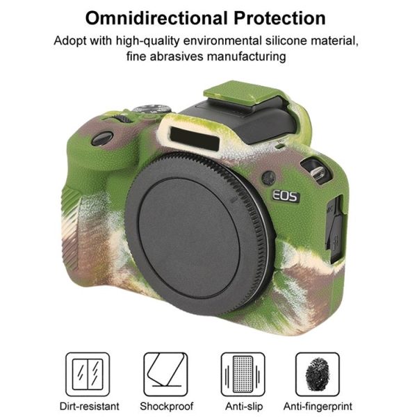 Canon EOS R100 Litchi Texture Soft Silicone Protective Case (Camouflage) - Image 3