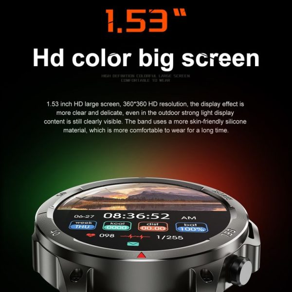 DK68 1.53 inch IP67 BT 5.0 Fitness Sport Smart Watch, Support LED Flashlight / Bluetooth Call / Sleep / Blood Oxygen / Heart Rate / Blood Pressure Health Monitor (Black) - Image 10