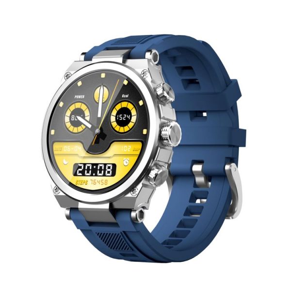 WS-23 1.52 inch IP67 Sport Smart Watch, Support Bluetooth Call / Sleep / Blood Oxygen / Heart Rate / Blood Pressure Health Monitor (Silver+Blue)