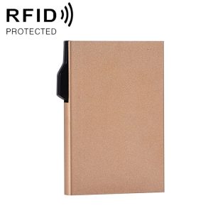 FY1901 RFID Anti-magnetic Aluminum Alloy Card Holder (Gold)