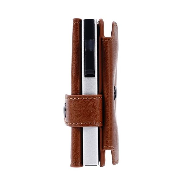 FY2401 RFID Anti-magnetic Triple Fold Crazy Horse Texture PU Card Bag (Brown) - Image 3