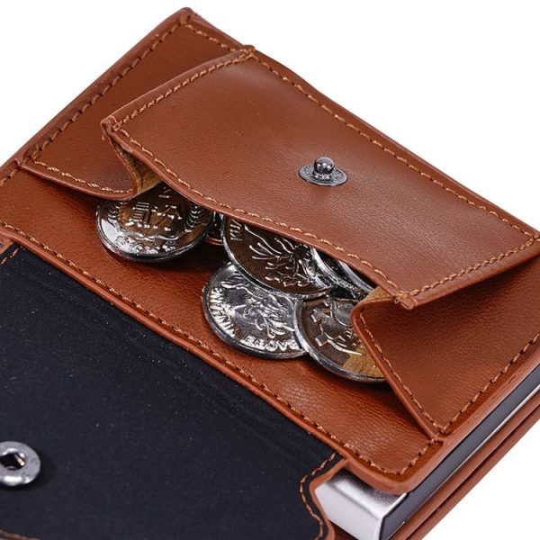FY2401 RFID Anti-magnetic Triple Fold Crazy Horse Texture PU Card Bag (Brown) - Image 6