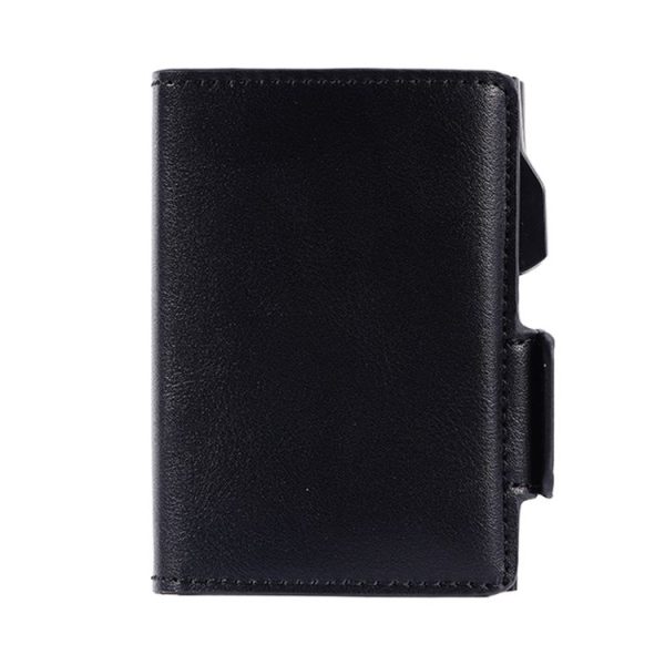 FY2403 RFID Anti-magnetic Crazy Horse Texture PU Dual Box Card Bag (Black) - Image 2