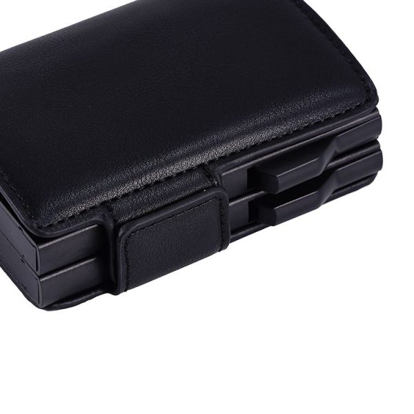FY2403 RFID Anti-magnetic Crazy Horse Texture PU Dual Box Card Bag (Black) - Image 7