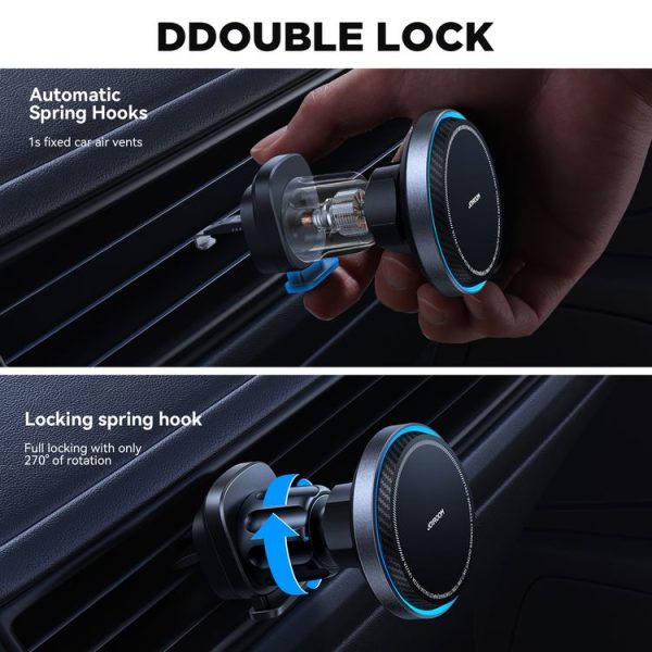 JOYROOM JR-ZS387 Cooling Fan Magnetic Car Wireless Charger Holder (Black) - Image 4