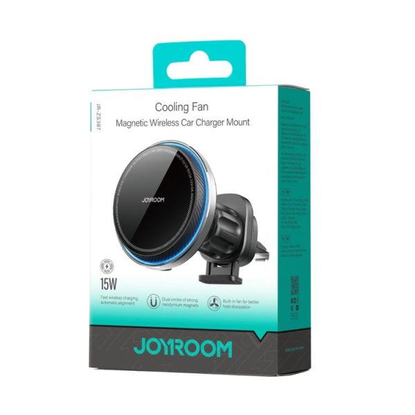 JOYROOM JR-ZS387 Cooling Fan Magnetic Car Wireless Charger Holder (Black) - Image 8