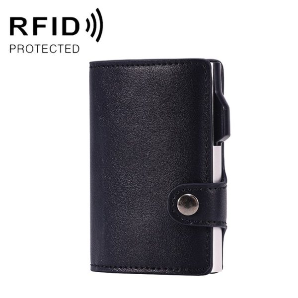 FY2405 RFID Anti-magnetic Crazy Horse Texture PU Card Bag (Black)