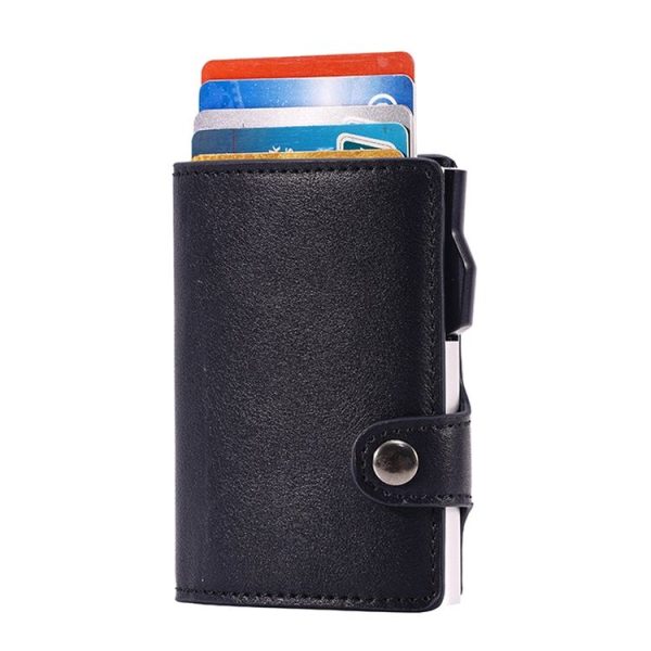 FY2405 RFID Anti-magnetic Crazy Horse Texture PU Card Bag (Black) - Image 4